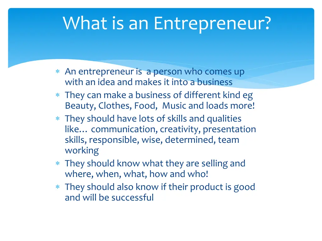 what is an entrepreneur