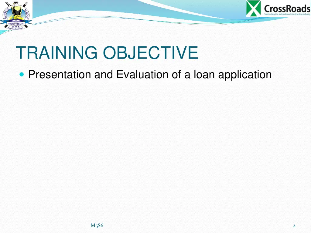 training objective presentation and evaluation