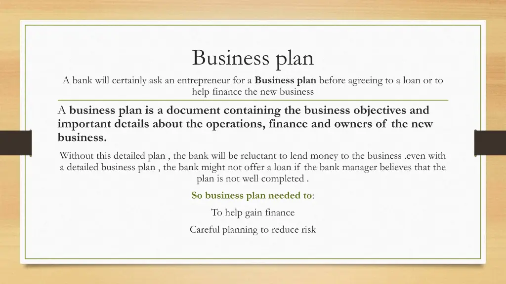 business plan