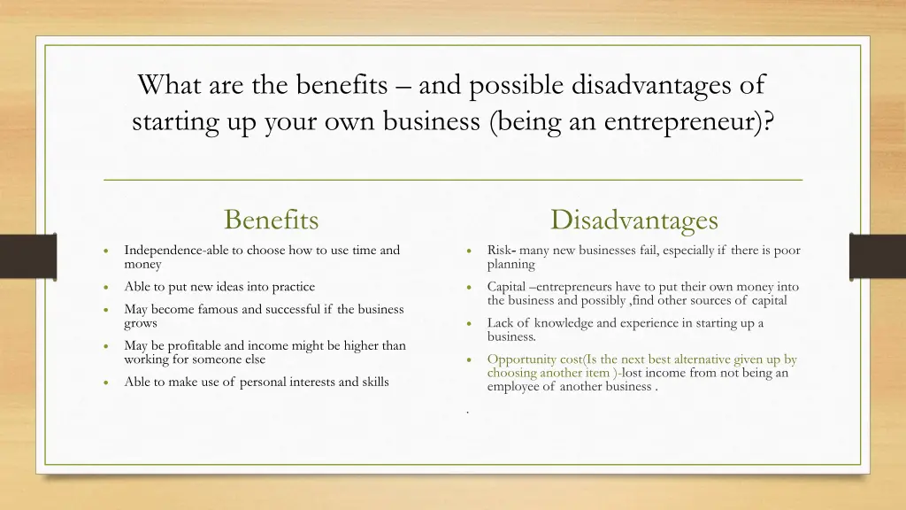 what are the benefits and possible disadvantages