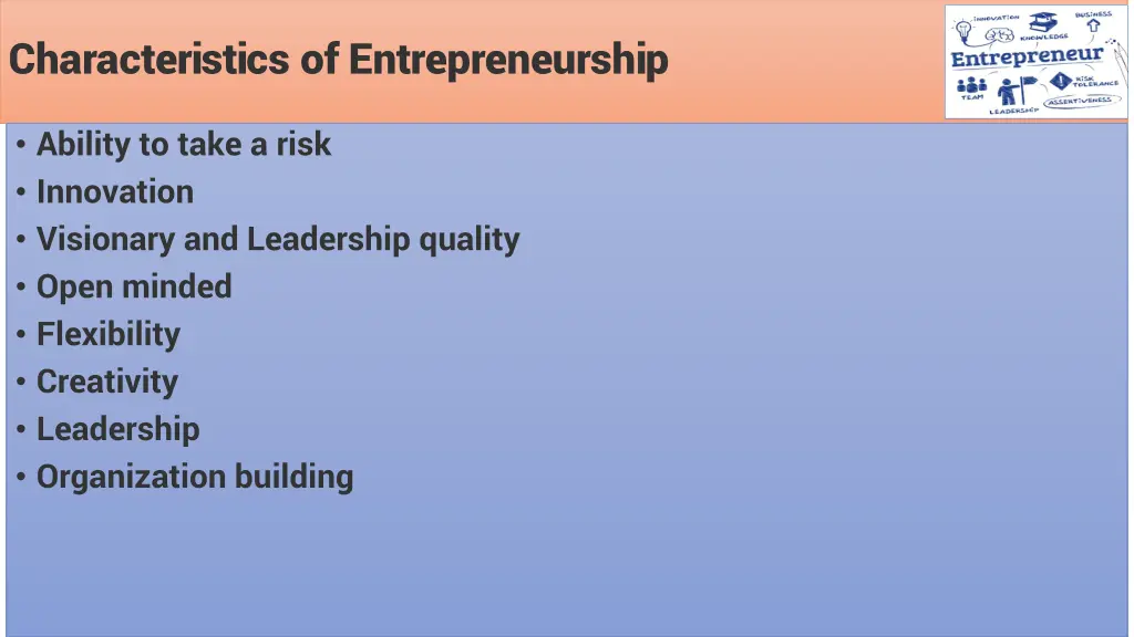 characteristics of entrepreneurship