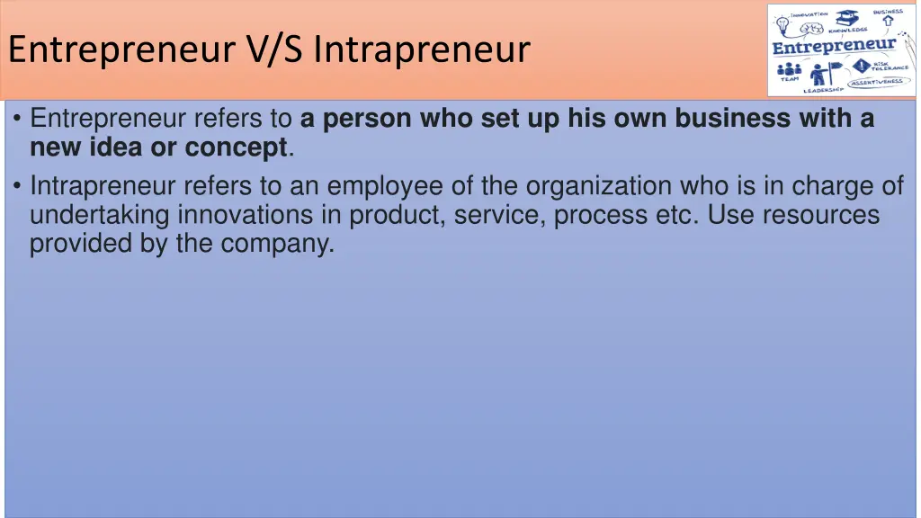 entrepreneur v s intrapreneur