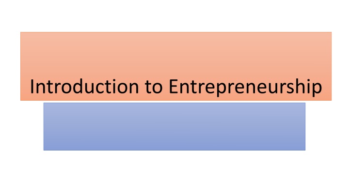 introduction to entrepreneurship