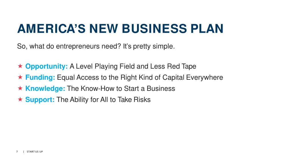 america s new business plan 1