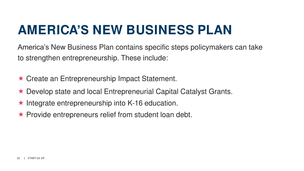 america s new business plan 2