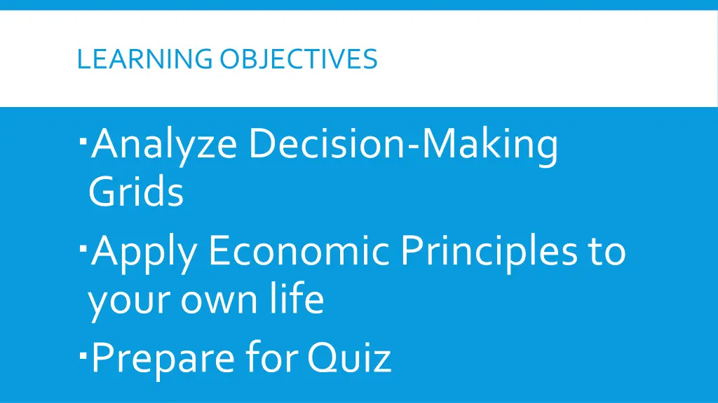 learning objectives 2