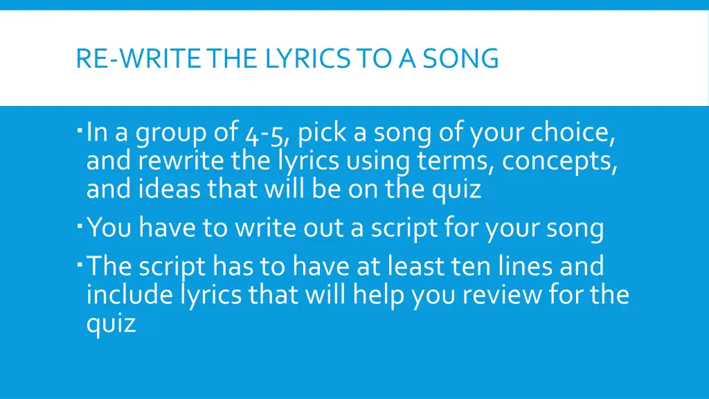 re write the lyrics to a song