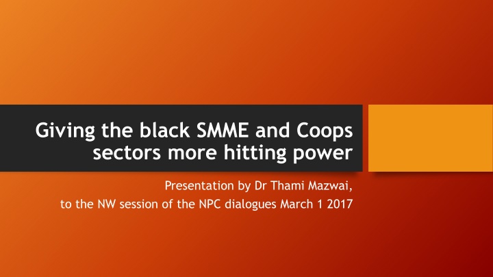 giving the black smme and coops sectors more