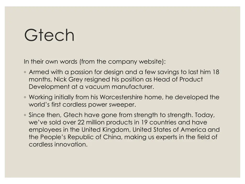 gtech 1