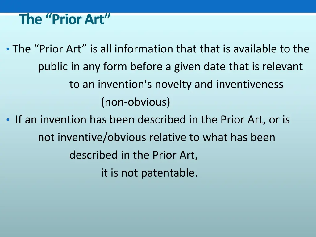 the prior art the prior art is all information