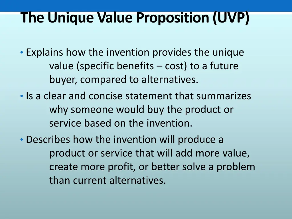 the unique value proposition uvp