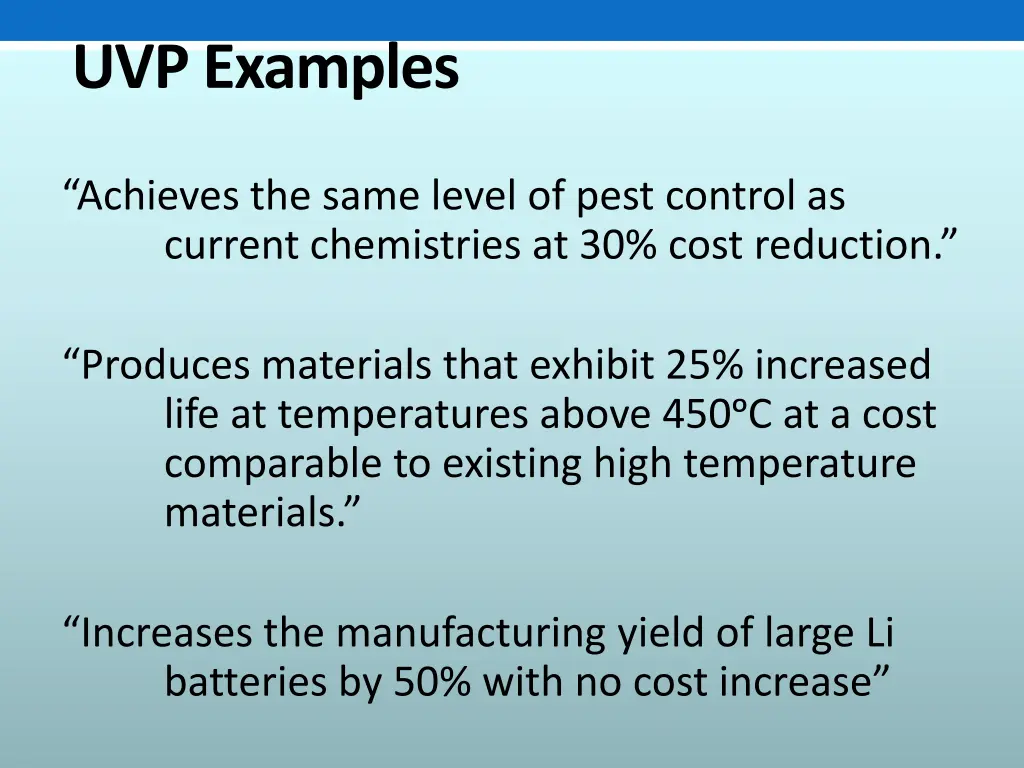 uvp examples 1