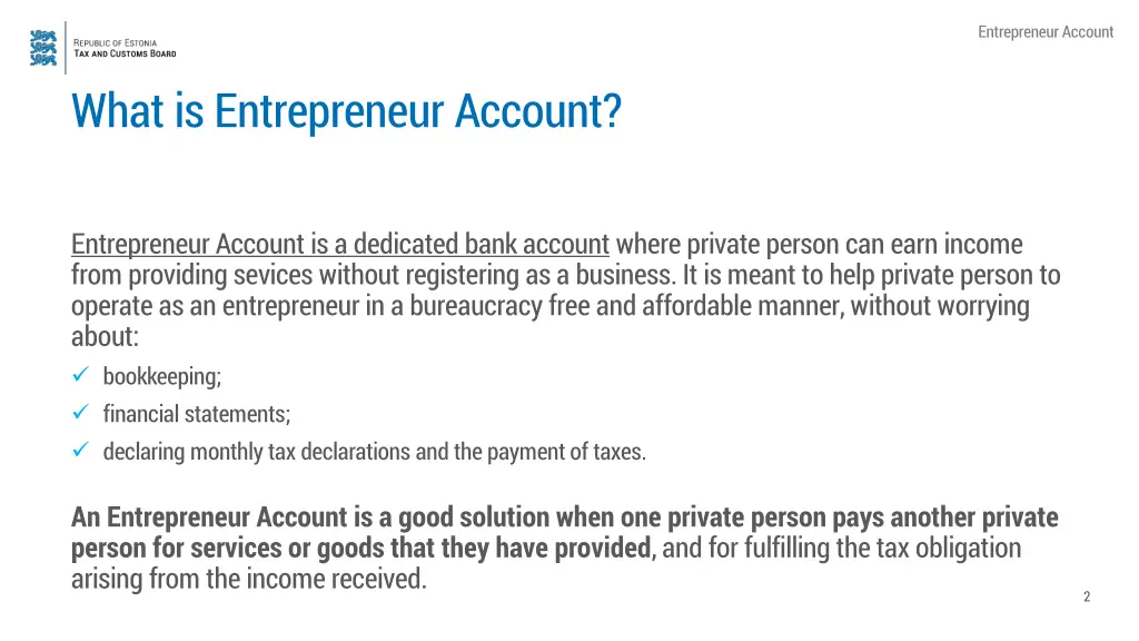 entrepreneur account