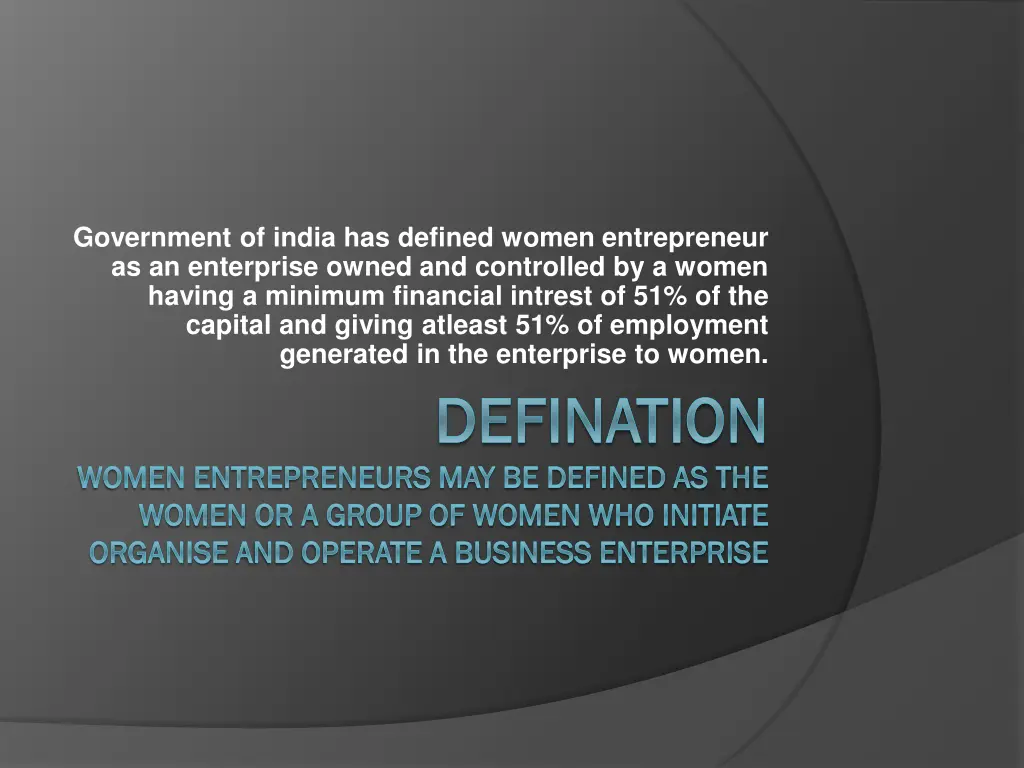 government of india has defined women