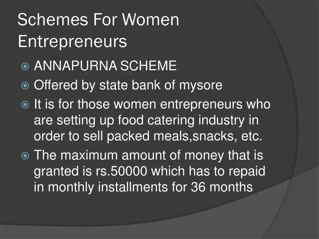 schemes for women entrepreneurs