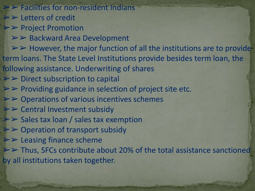 facilities for non resident indians letters