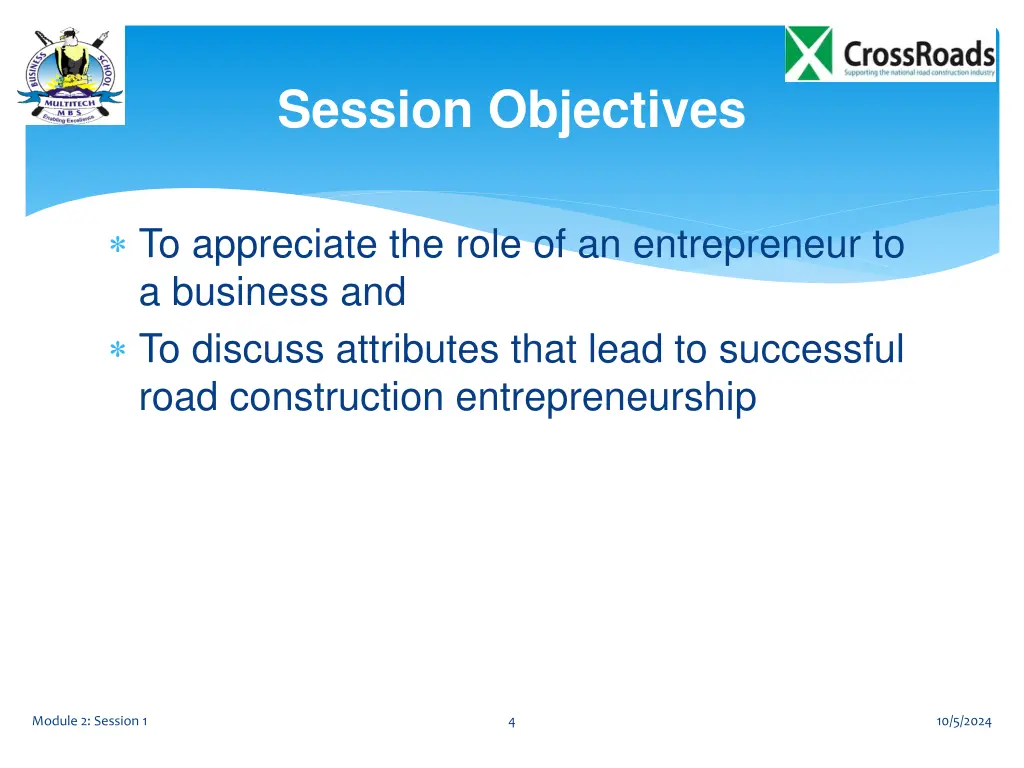 session objectives