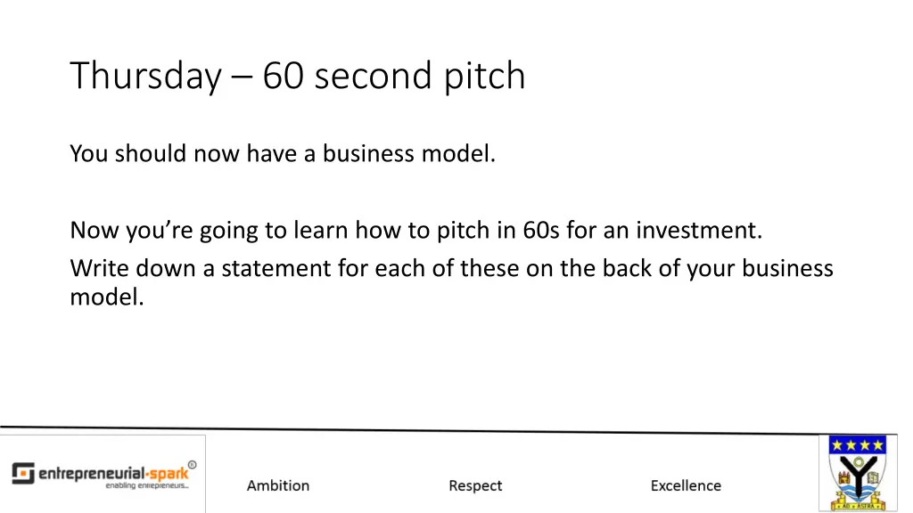 thursday 60 second pitch