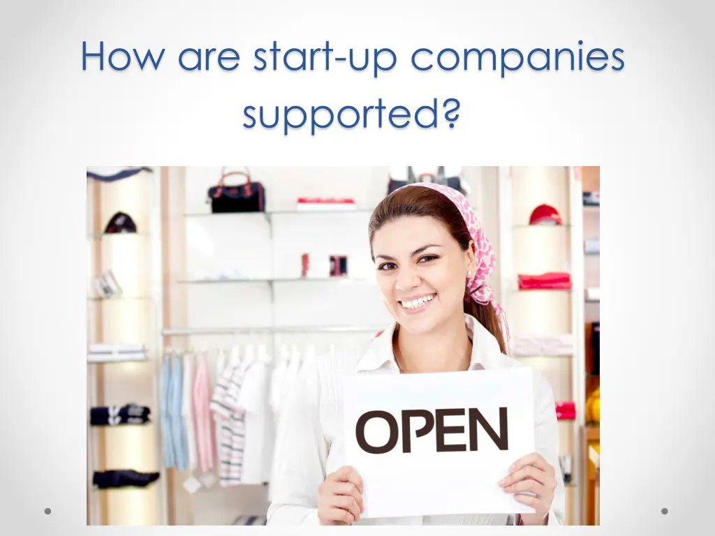 how are start up companies supported