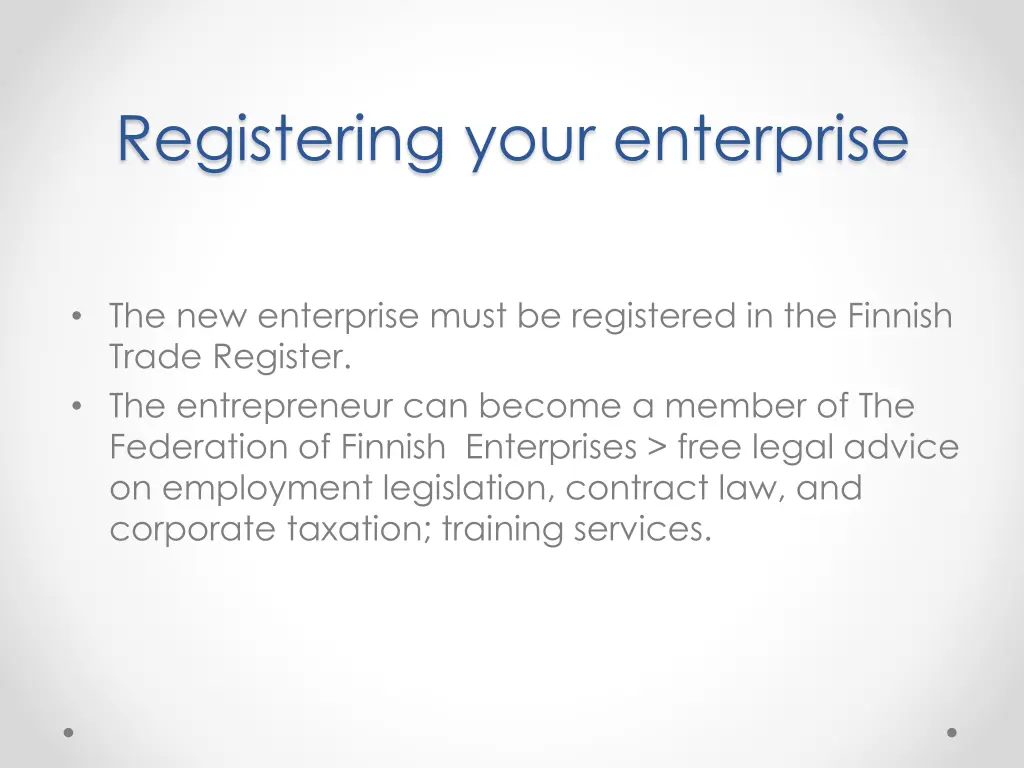 registering your enterprise