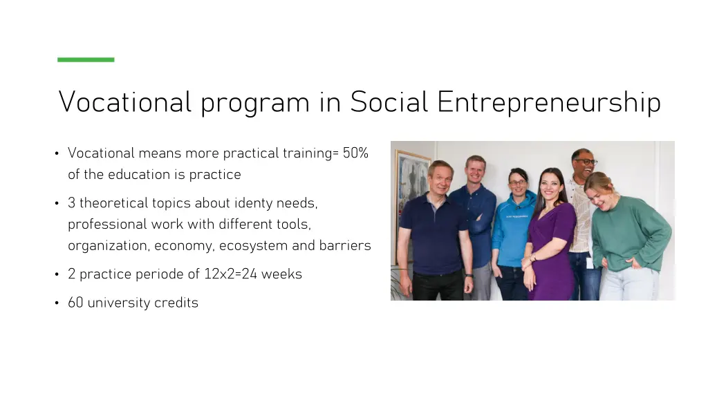 vocational program in social entrepreneurship