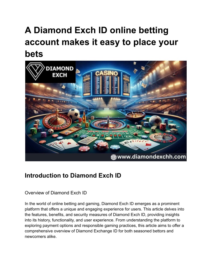 a diamond exch id online betting account makes