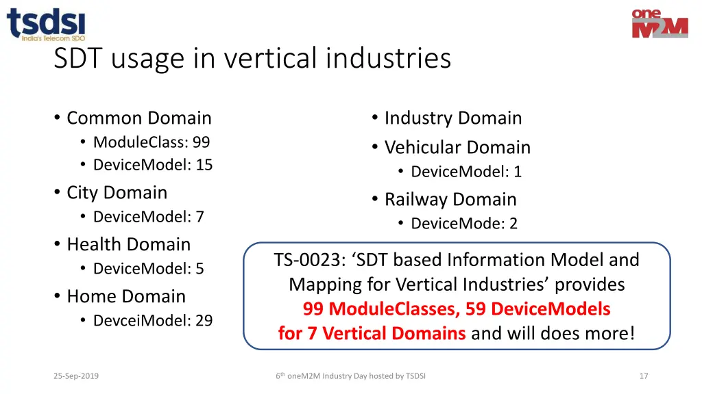 sdt usage in vertical industries