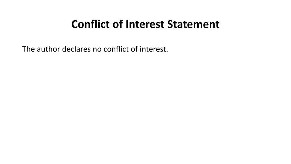 conflict of interest statement