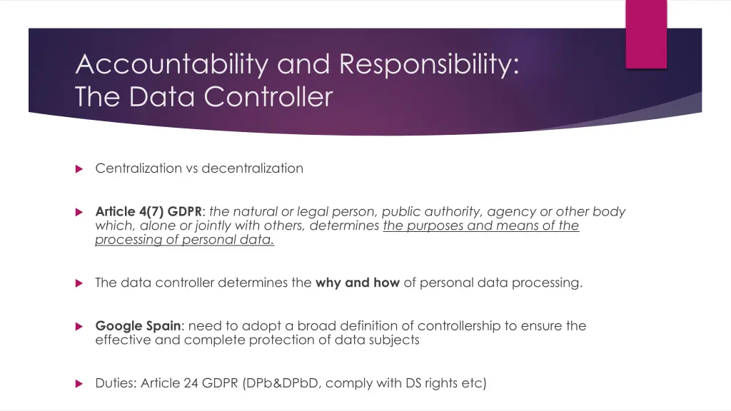 accountability and responsibility the data