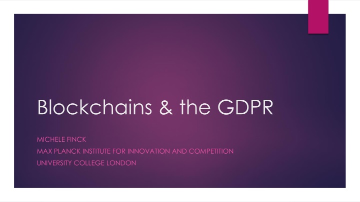 blockchains the gdpr