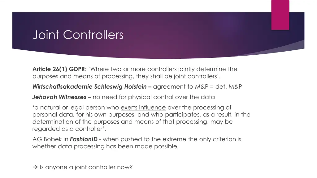 joint controllers