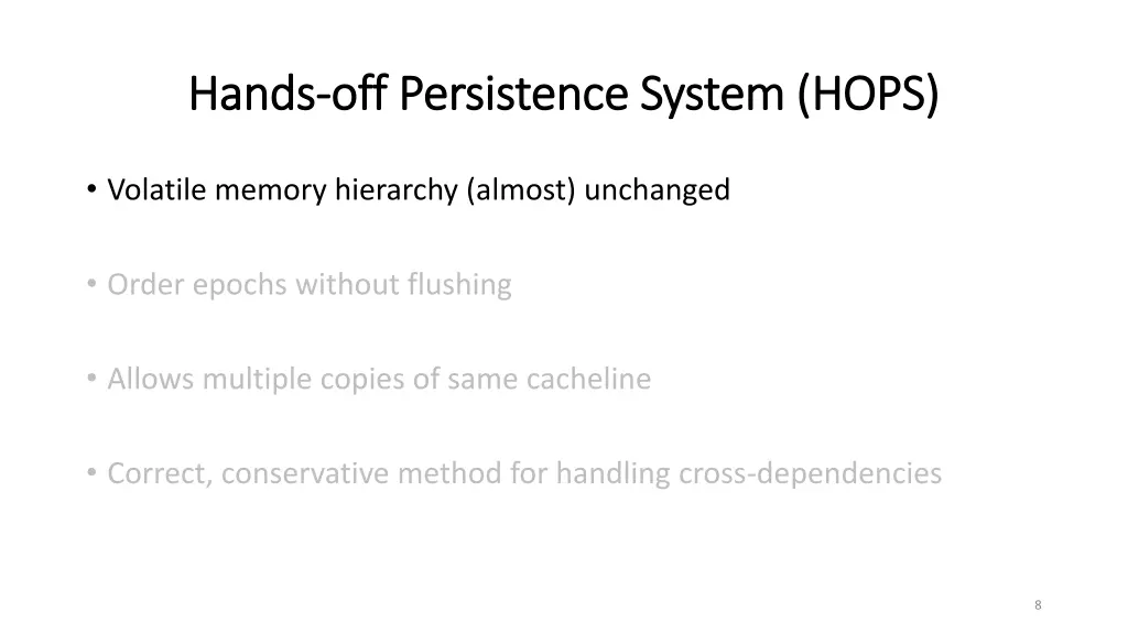 hands hands off persistence system hops