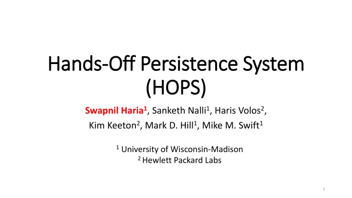 hands hands off persistence system