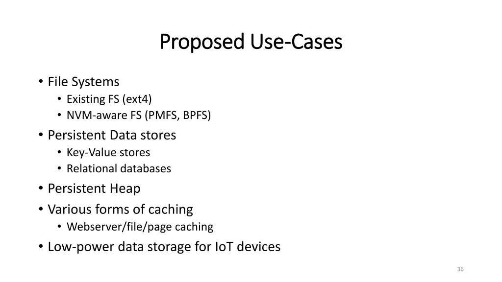 proposed use proposed use cases