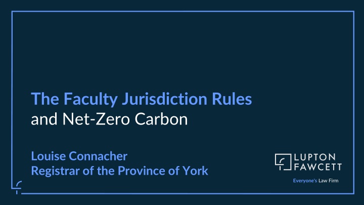 the faculty jurisdiction rules and net zero carbon