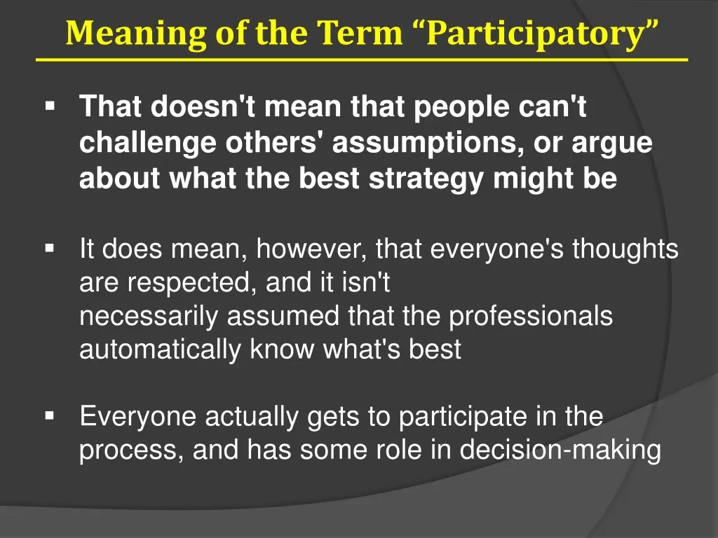 meaning of the term participatory 1