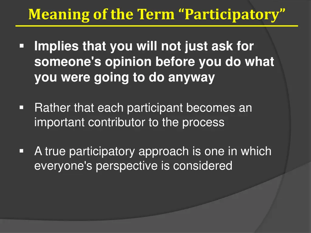 meaning of the term participatory