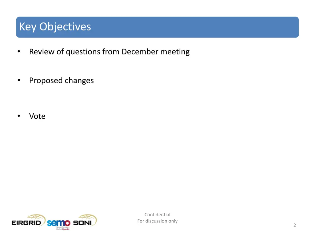 key objectives