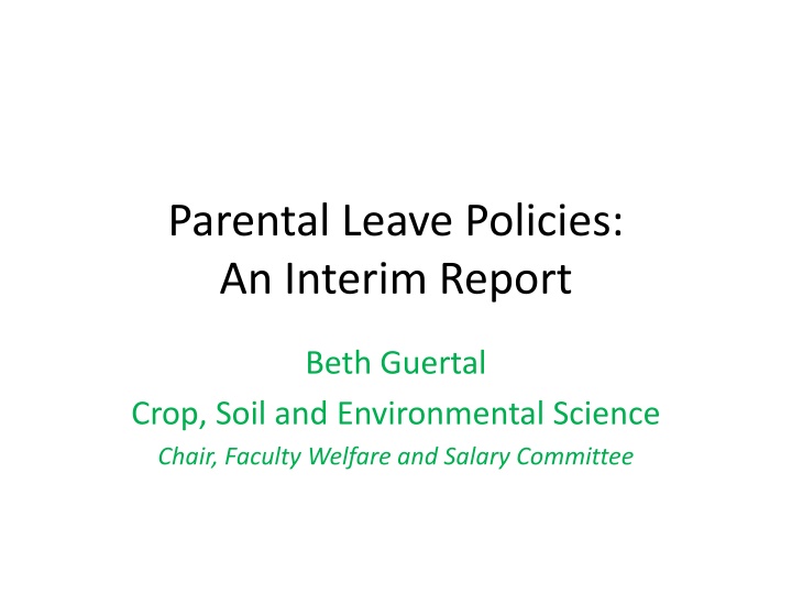 parental leave policies an interim report