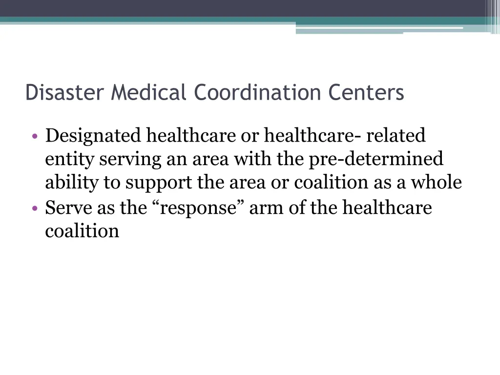 disaster medical coordination centers