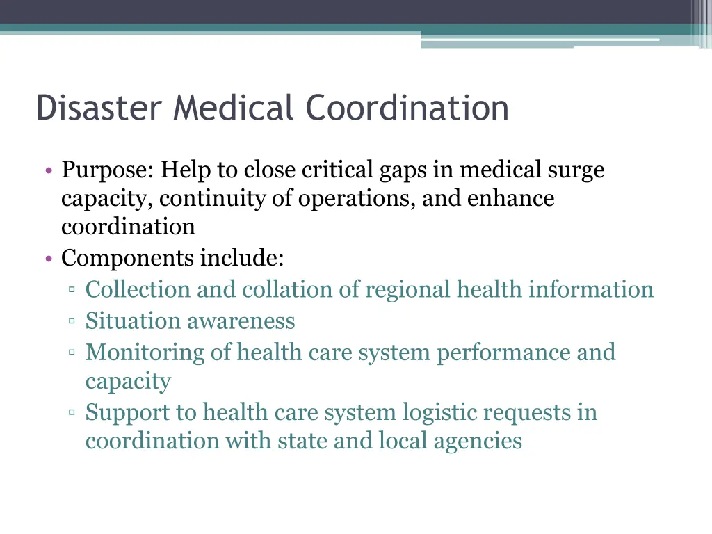 disaster medical coordination