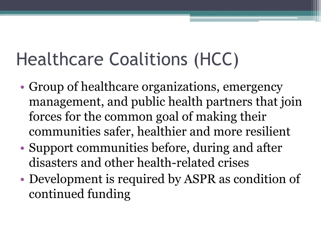 healthcare coalitions hcc