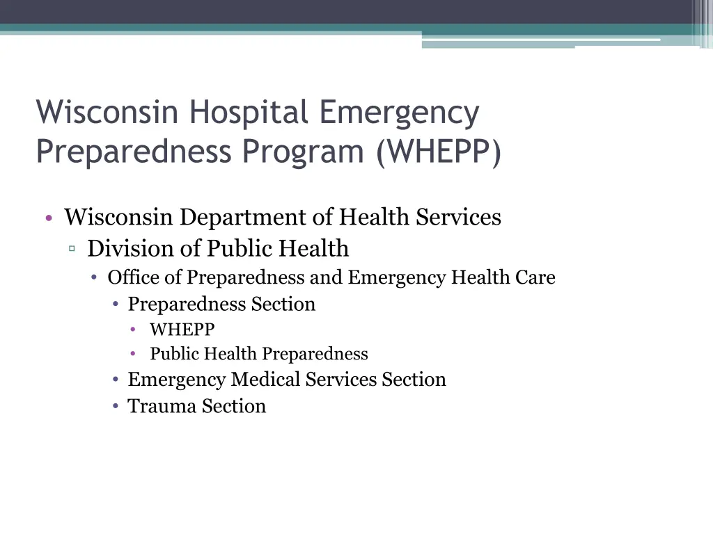 wisconsin hospital emergency preparedness program 1