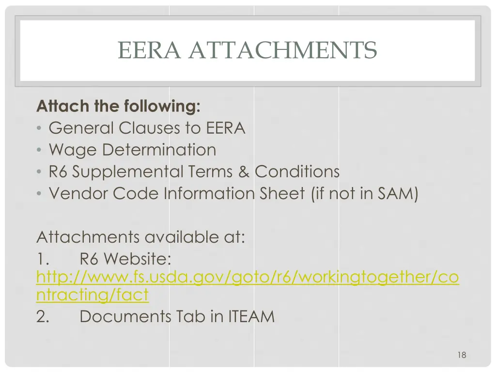 eera attachments