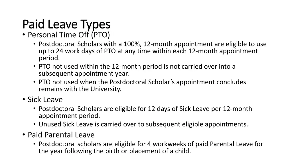 paid leave types paid leave types personal time