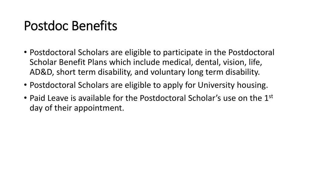 postdoc benefits postdoc benefits