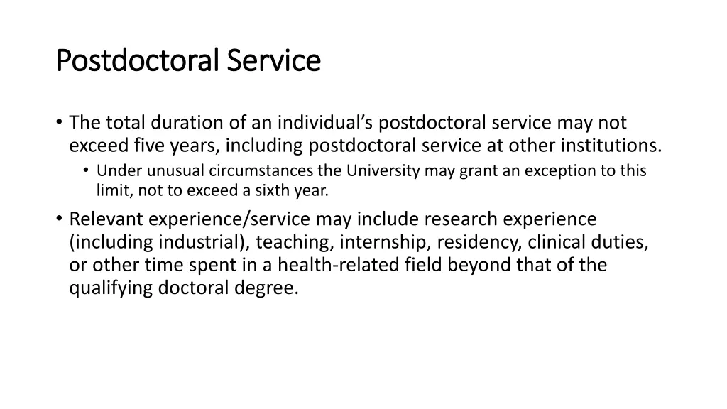 postdoctoral service postdoctoral service