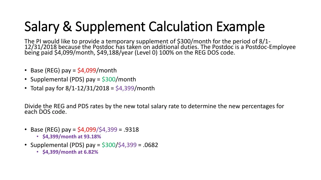 salary supplement calculation example salary