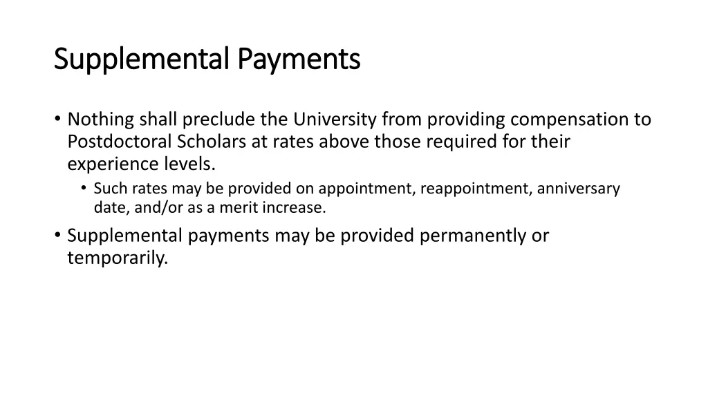 supplemental payments supplemental payments