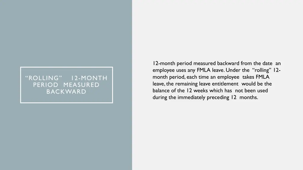 12 month period measured backward from the date